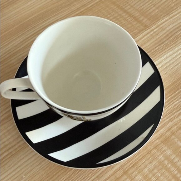 Beetlejuice Black and White Teacup and Saucer - Picture 2 of 4